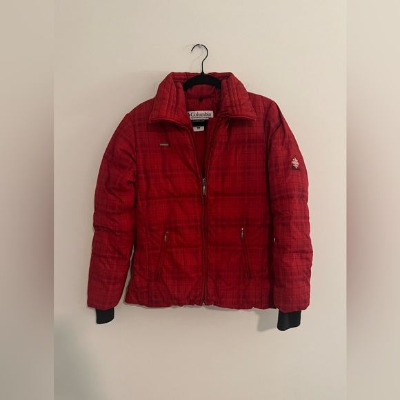 Columbia Jackets & Blazers - Columbia Women's Red Plaid Down and Feather Filled Jacket - Small